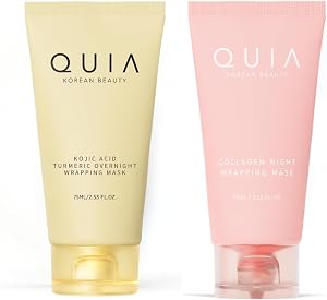 QUIA Collagen + Turmeric Overnight Wrapping Mask Duo – Firming and Hydrating Peel-Off Set