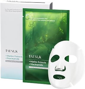 TAESI.K Daily Refresh Hydrating Sheet Mask (6ea), Dewy Glow Niacinamide Face Mask, Dry, De