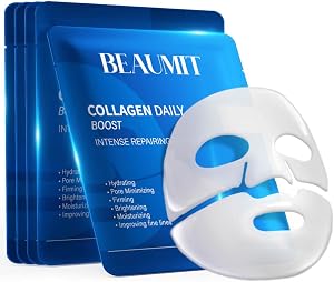 Okela 7 Pack Collagen Hydrogel Face Mask Overnight- Deep Hydrating & Lifting Facial Ma